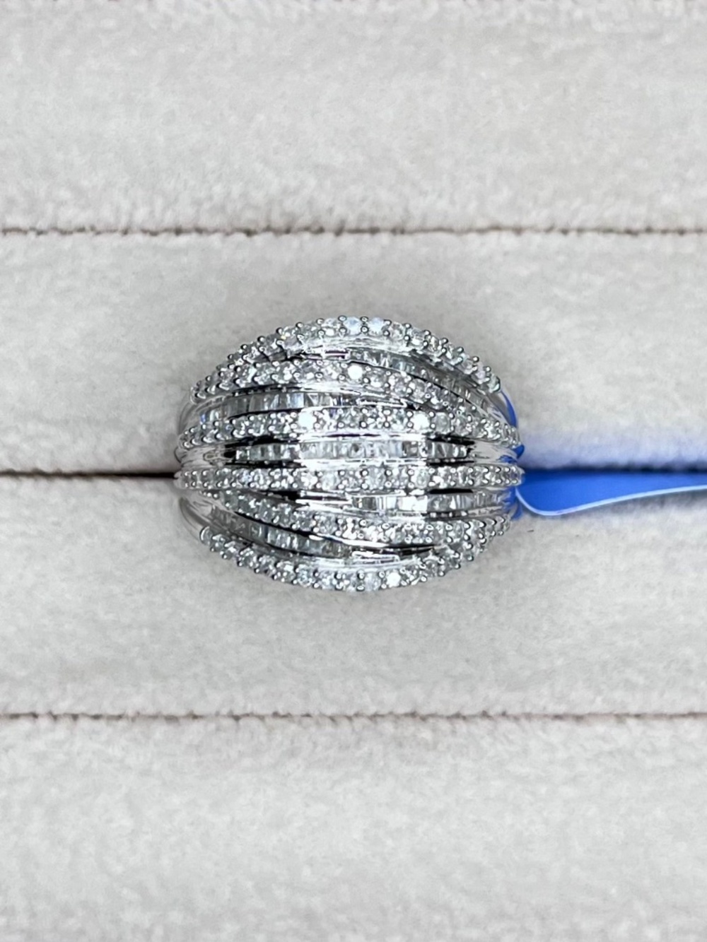 R067 | Natural Diamond Multi Row Dome Ring